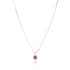 925 Sterling Silver January Month Red Circle Garnet Birthstone Chain Pendant For Women