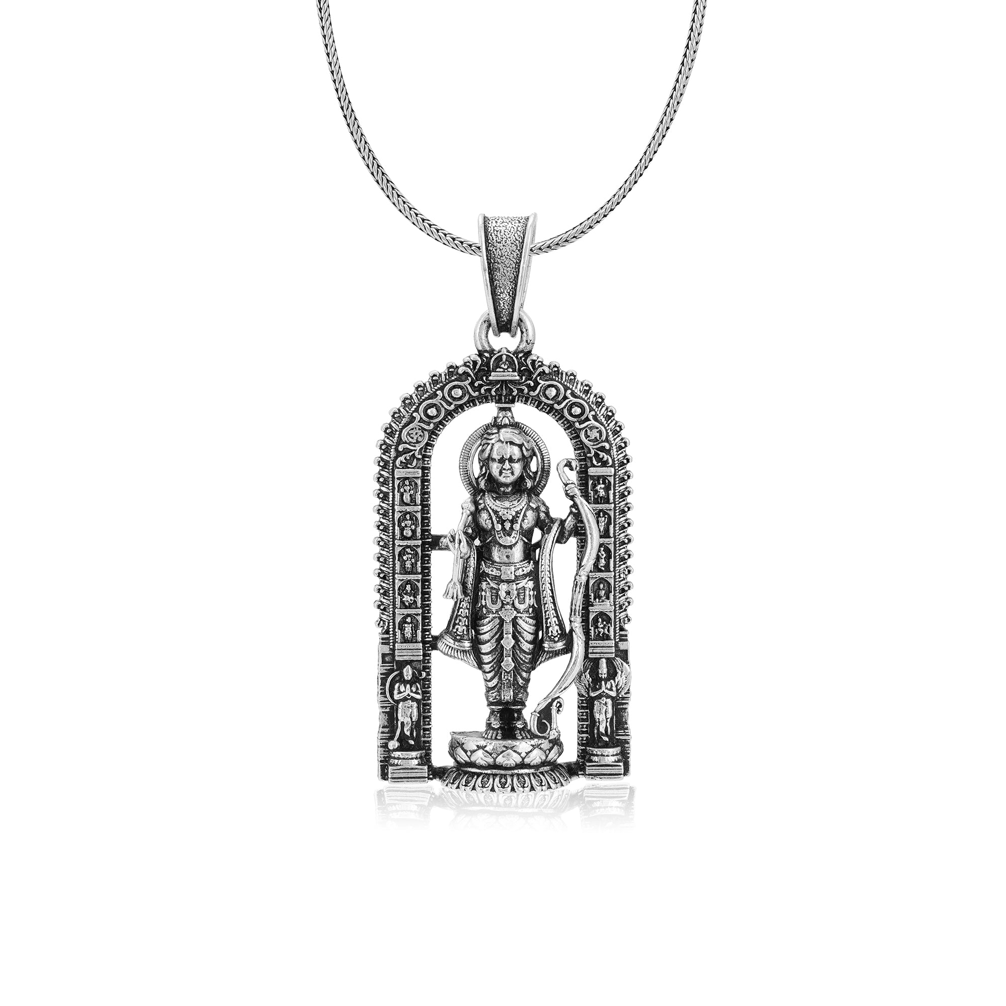 925 Sterling Silver Lord Rama Oxidised Pendants for Men & Women