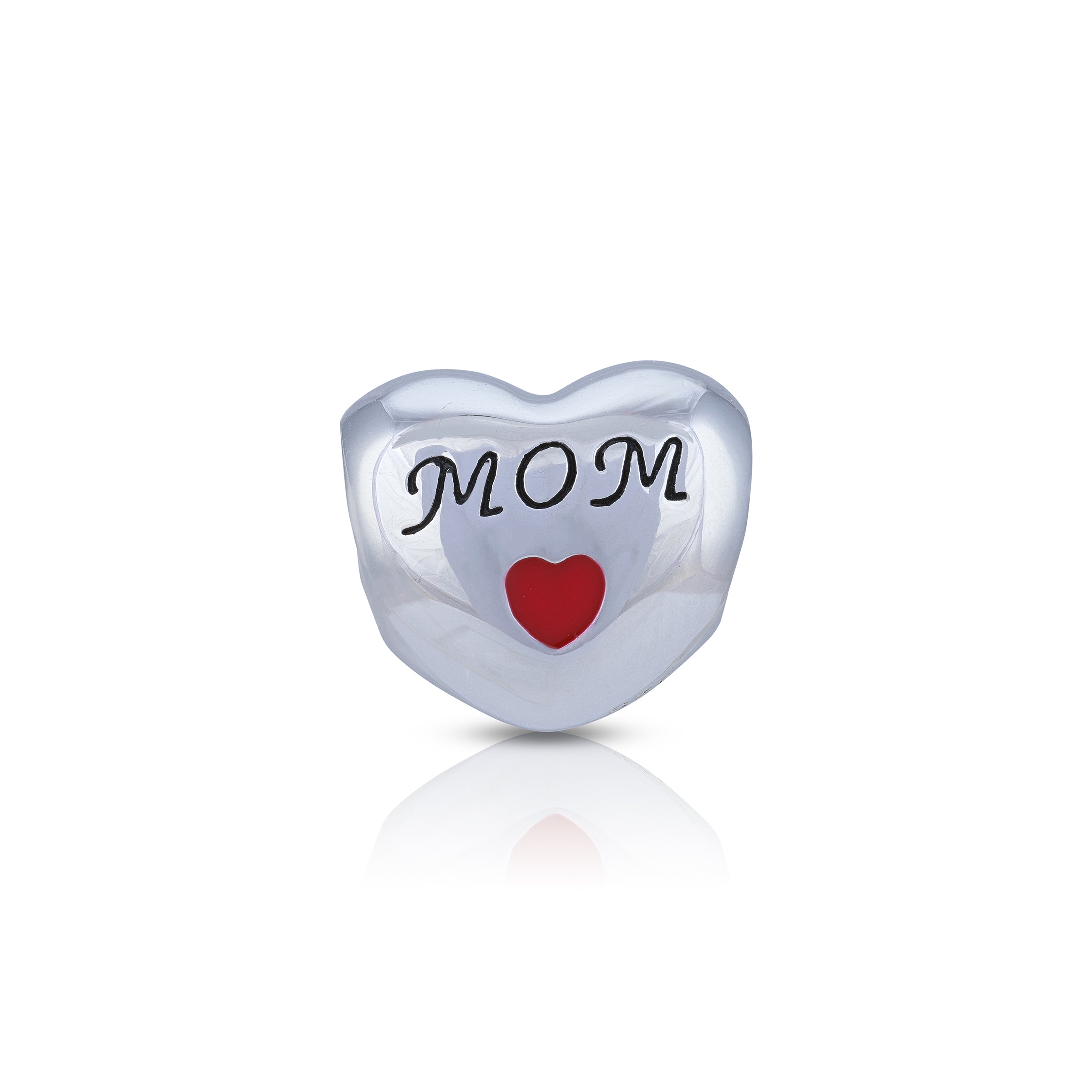 925 Sterling Silver MOM Tribute Heart Elegant Charm Pendant for Women