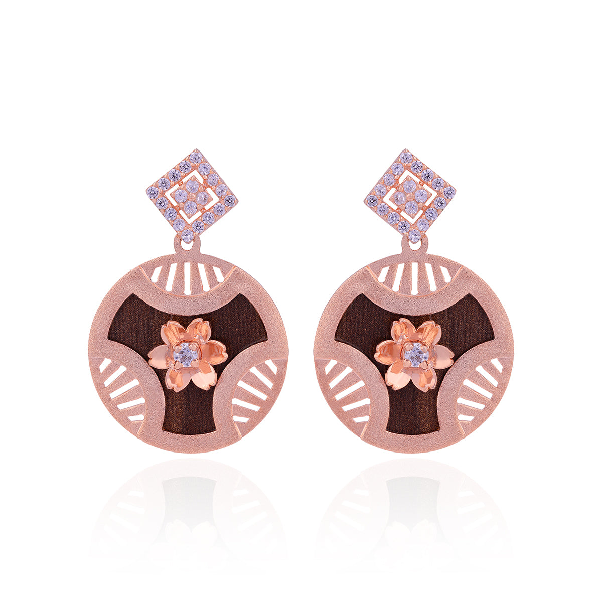 925 Sterling Silver Majestic Floral Grace Earrings For Women