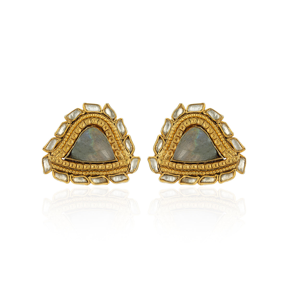 925 Sterling Silver Majestic Triangle Aura Earrings for Women