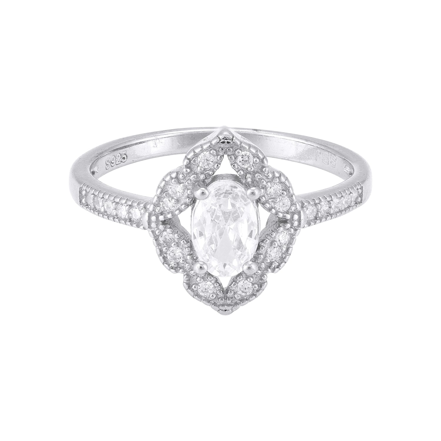925 Sterling Silver Marquise Halo Vintage Engagement Ring for Women