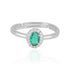 925 Sterling Silver May Month Oval Emerald Birthstone Ring For Women