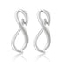 925 Sterling Silver Minimalist Curved Infinity Shape Earring for Women