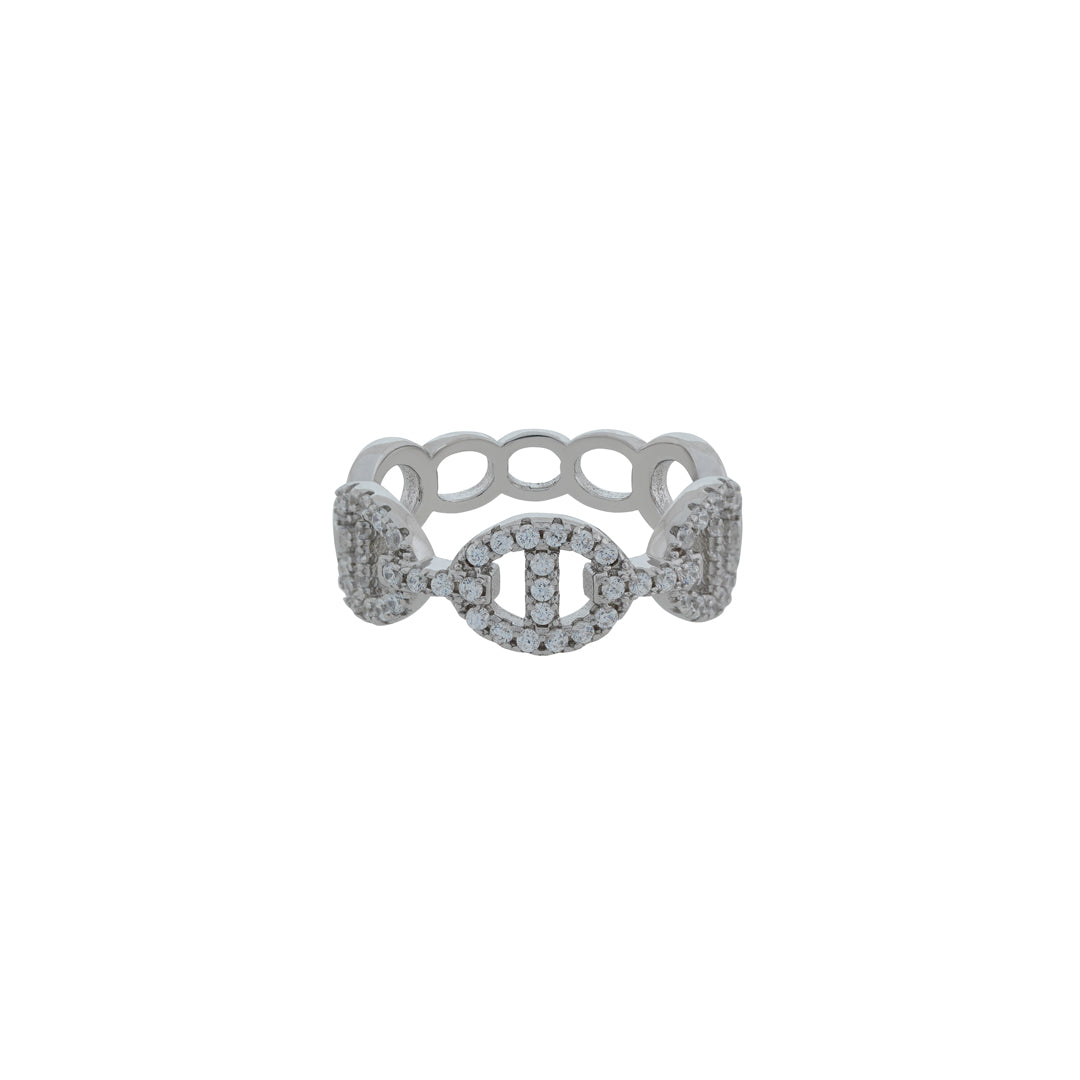 925 Sterling Silver Modern Chain Ring Online