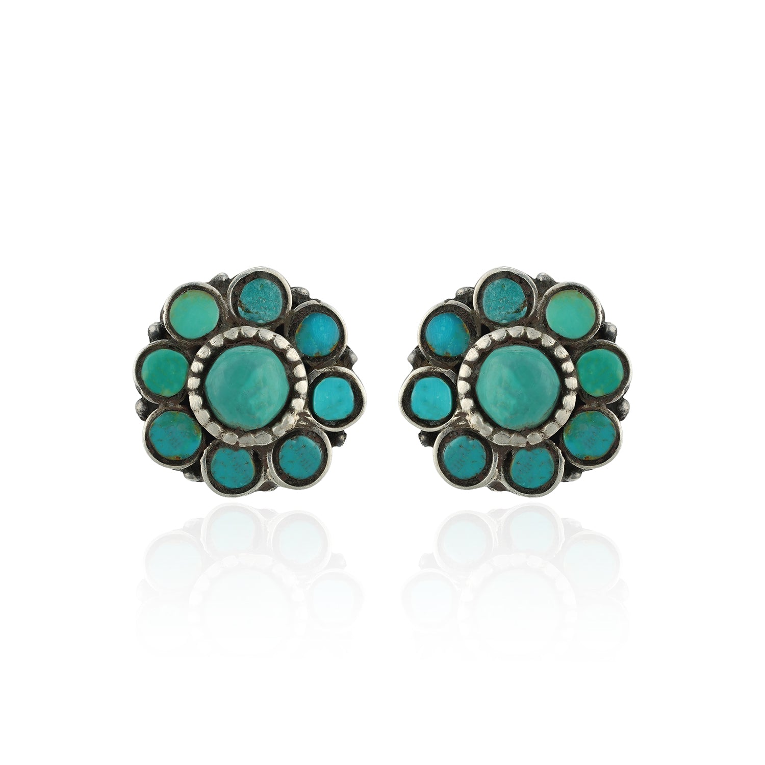 925 Sterling Silver Multi-Stone Turquoise Earrings for Women