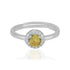 925 Sterling Silver November Month Circle Citrine Birthstone Ring For Women
