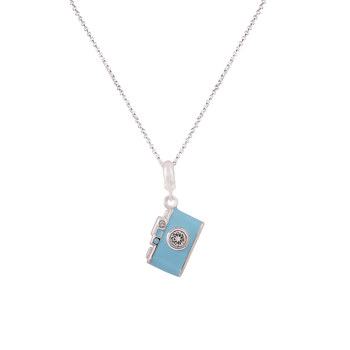 925 Sterling Silver Oceanic Camera Pendant