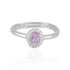 925 Sterling Silver October Month Oval Pink Tourmaline Birthstone Ring For Women