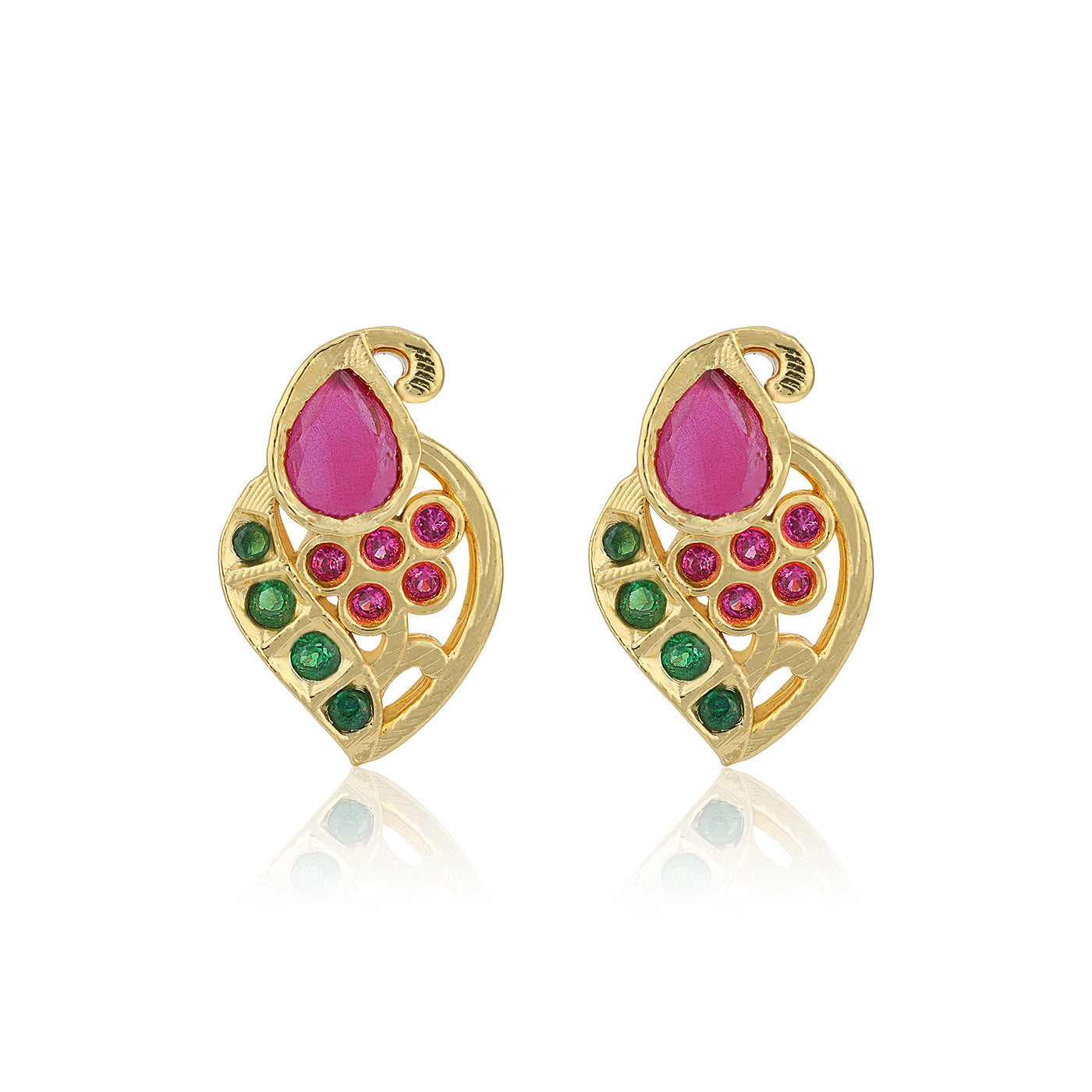 925 Sterling Silver Paisley Ruby Stone Earring for Women