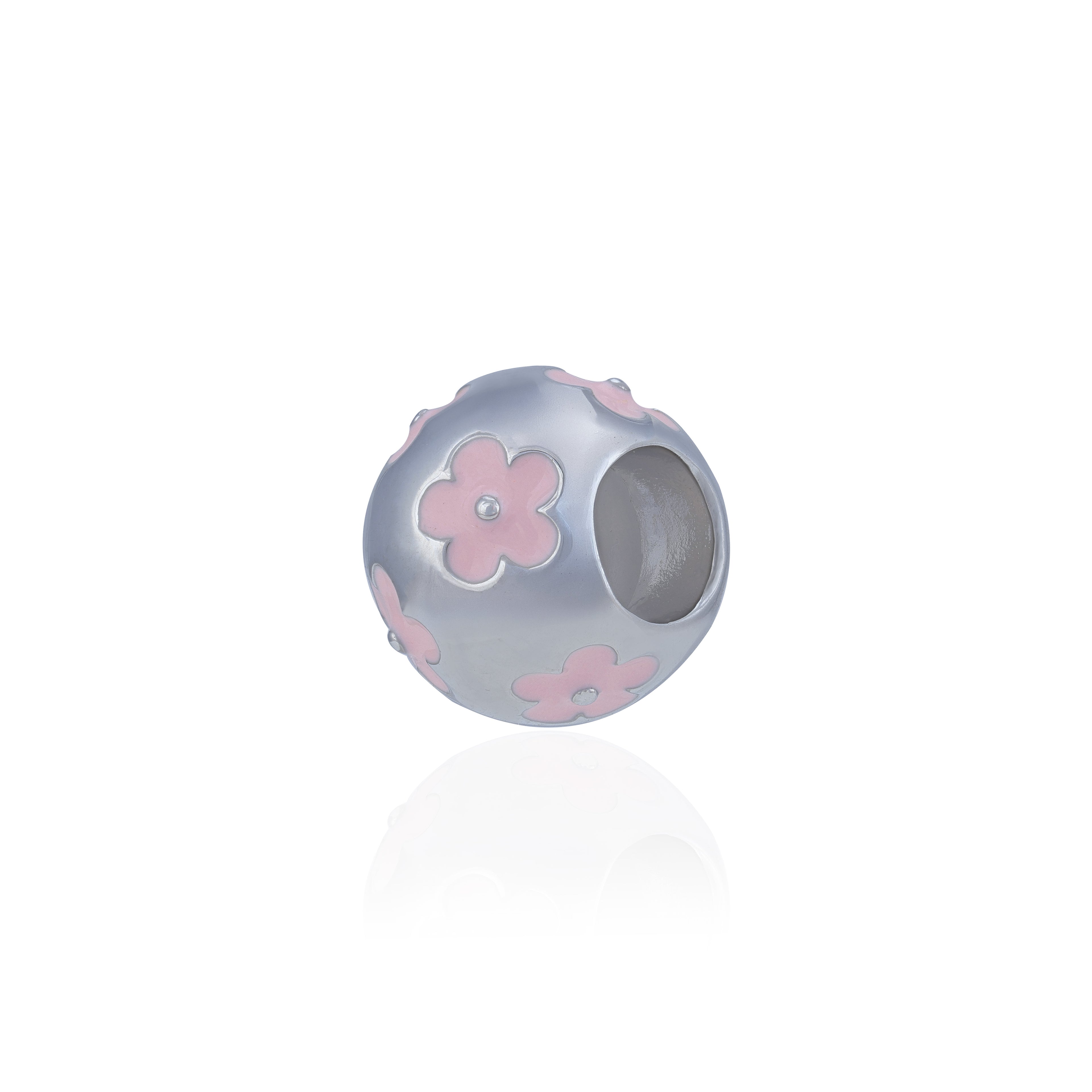 925 Sterling Silver Pink Petal Drift Charm Pendant for Women