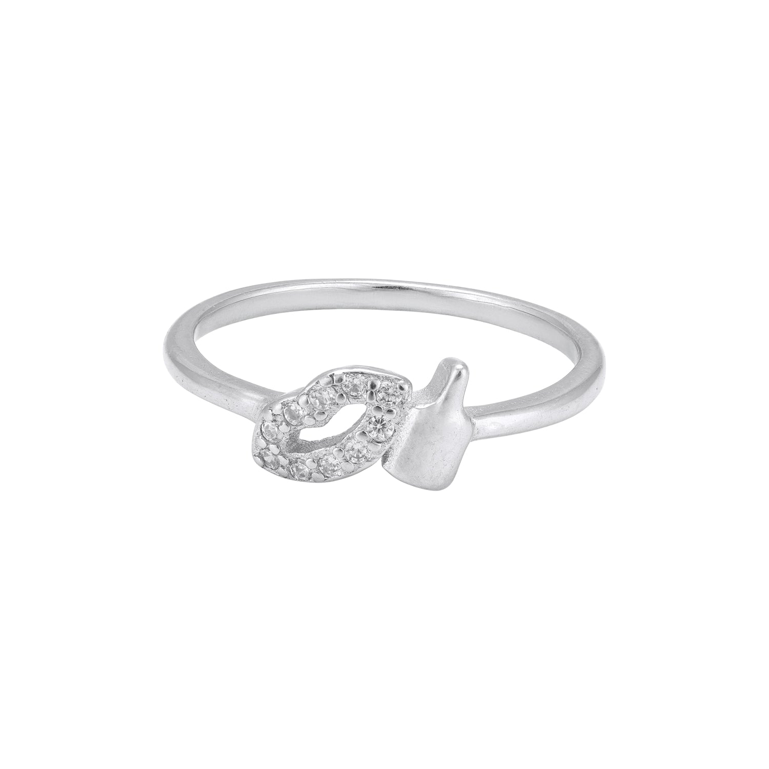 925 Sterling Silver Quirky Lip Lipstick Motif Ring for Women