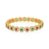925 Sterling Silver Radiant Pink Green Stone Bangle for Women