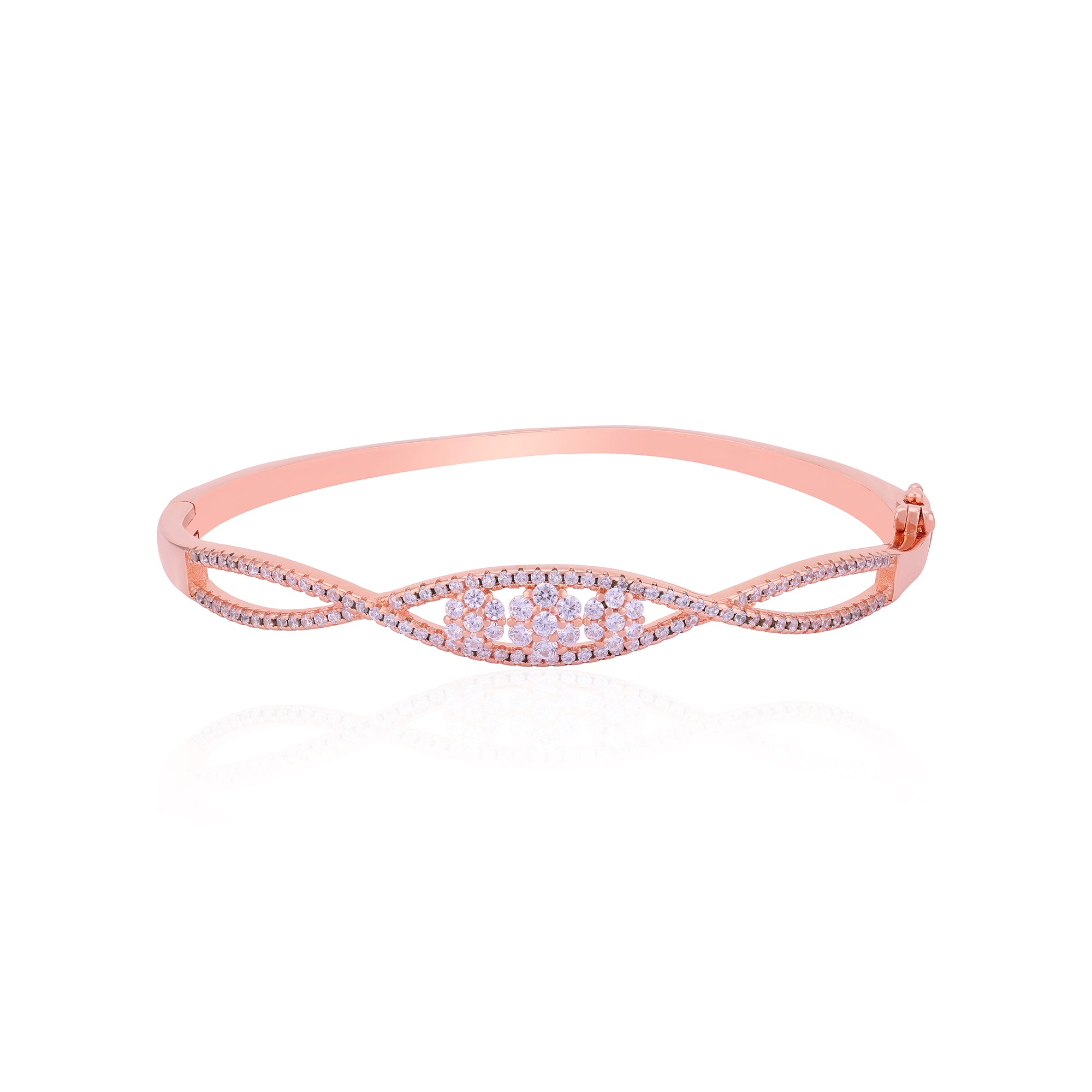 925 Sterling Silver Radiant Twisted Wave Kada For Women