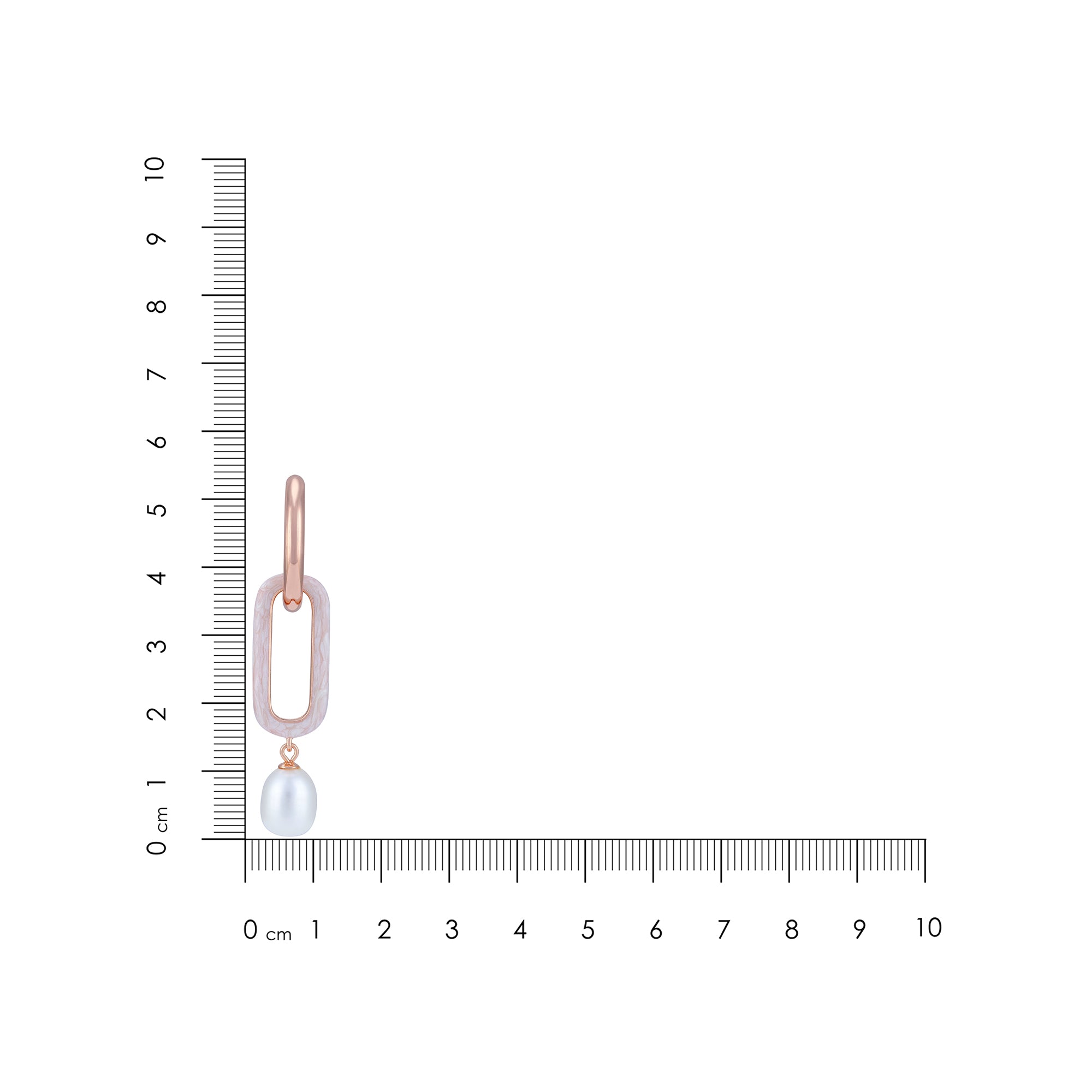 925 Sterling Silver Rectangular Link Pearl Earring for Women