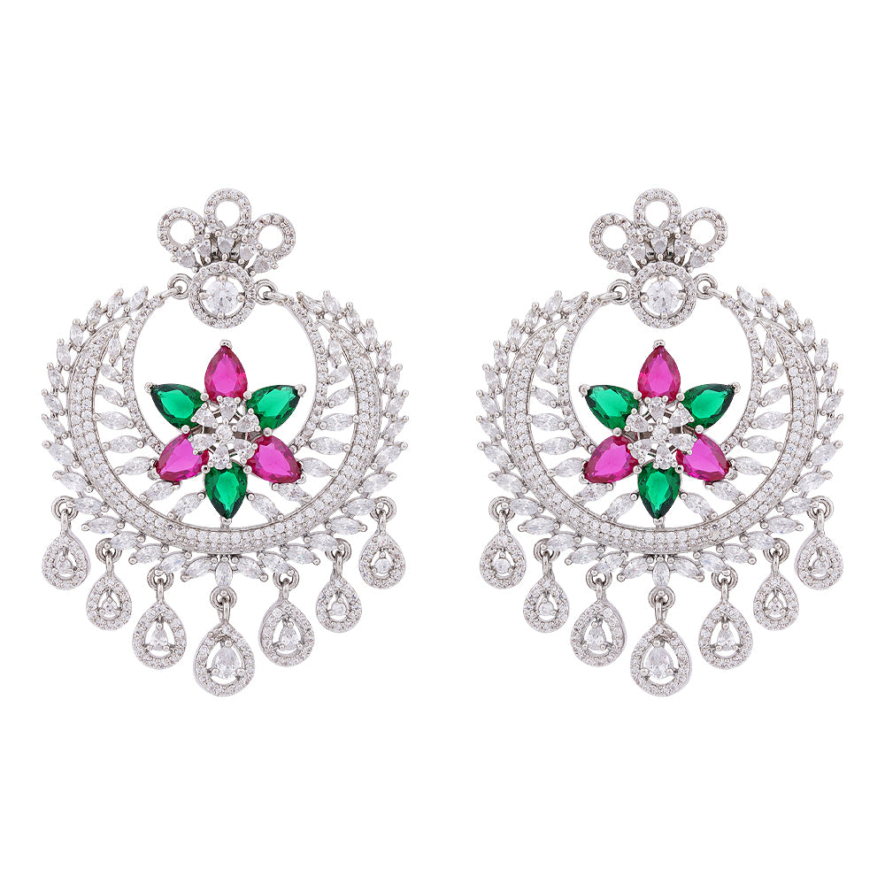 925 Sterling Silver Rhodium Dangles Earring