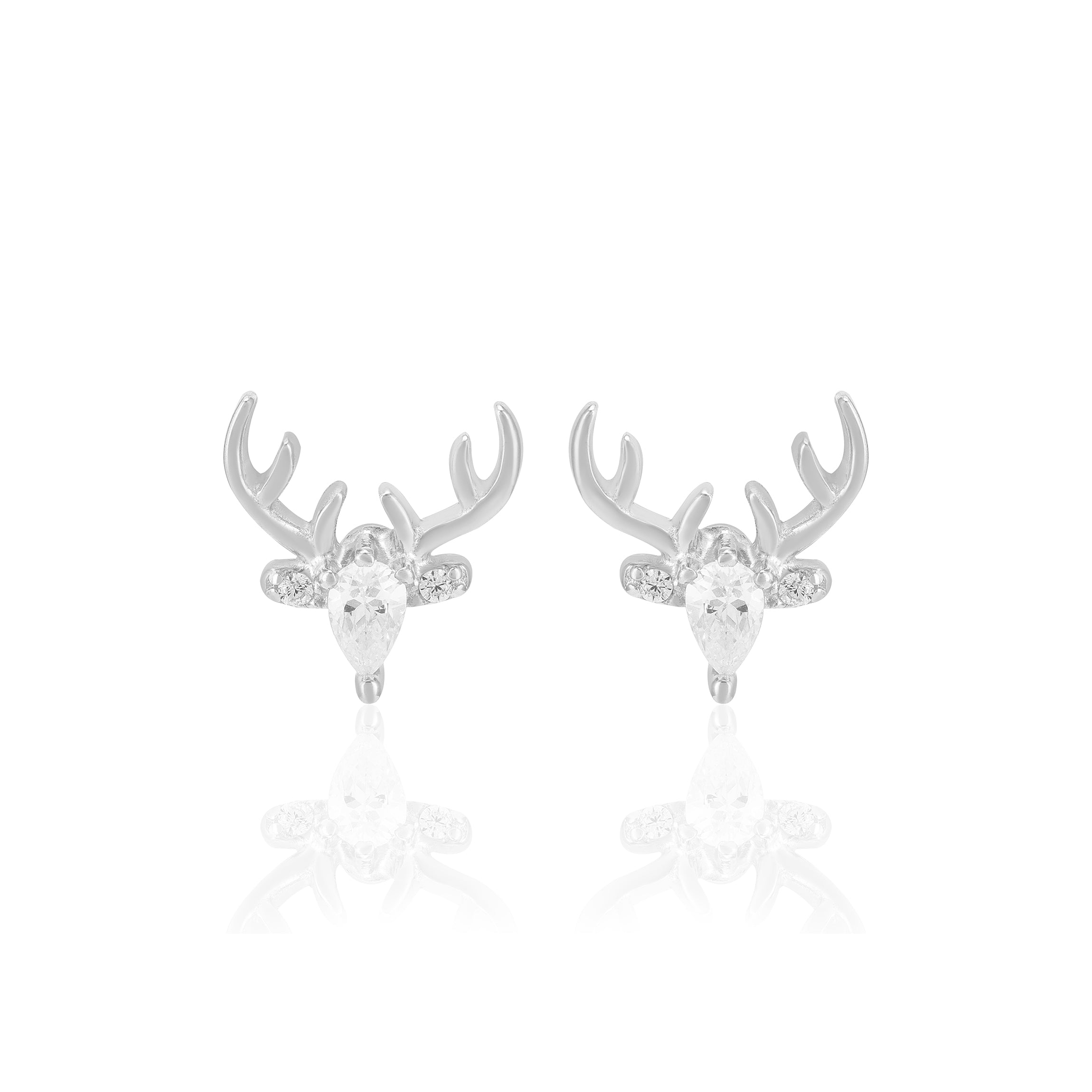 925 Sterling Silver Festive Antler Earrings For Women