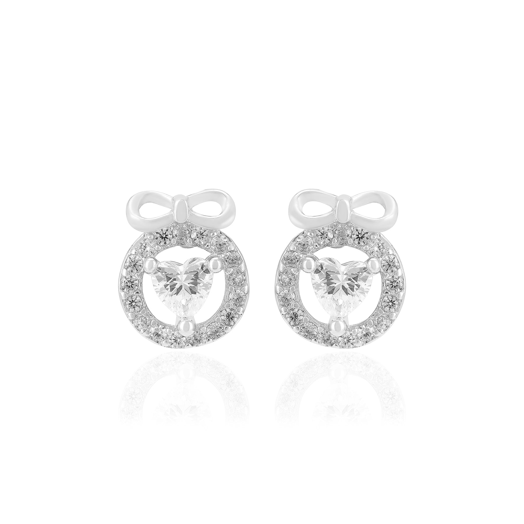 925 Sterling Silver Knotted Love Heart Earrings For Women