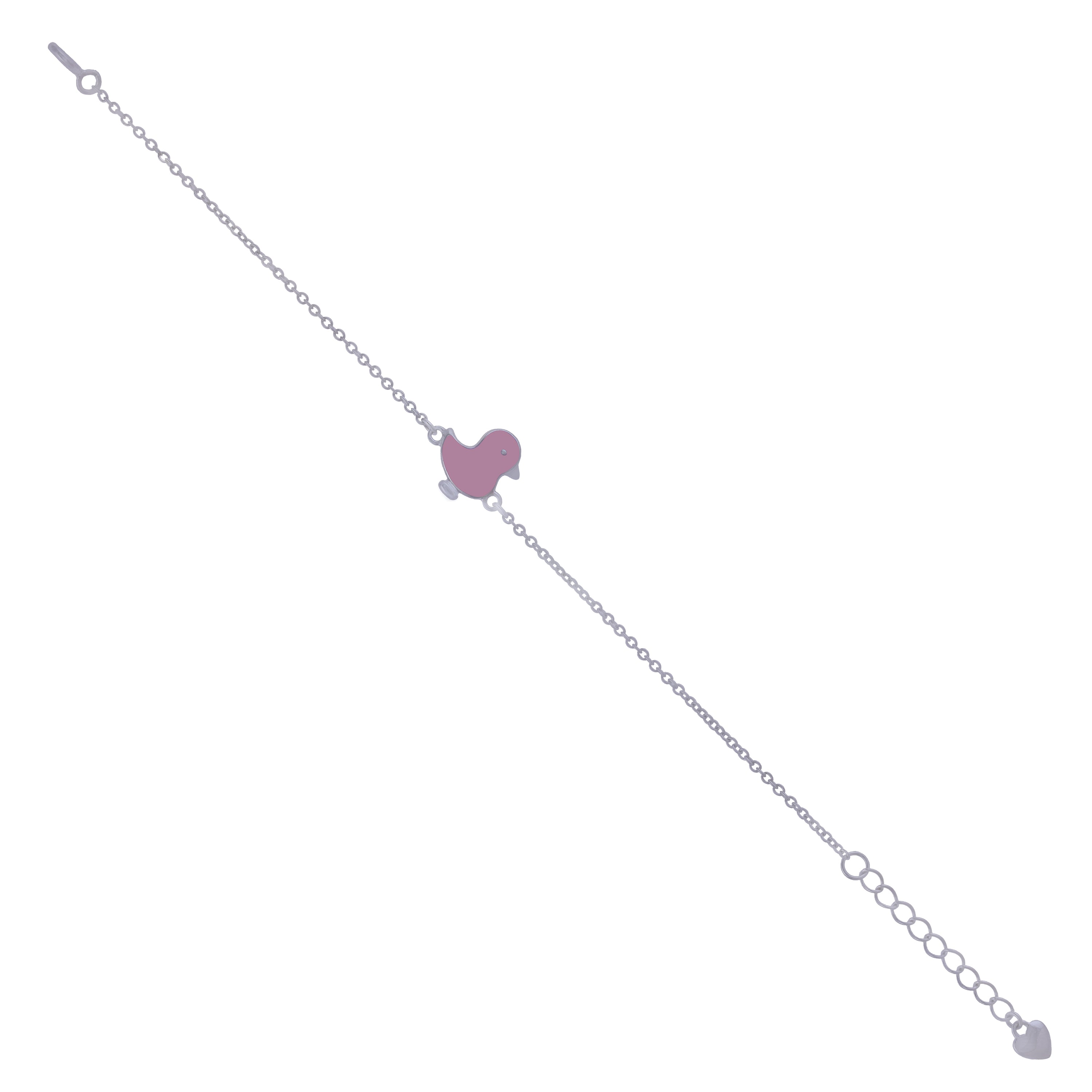 925 Sterling Silver Rhodium Plated Little Blush Wing Bracelet For Kids