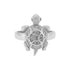 925 Sterling Silver Rhodium Plated Stoned Tortoise Rings for Women and Men