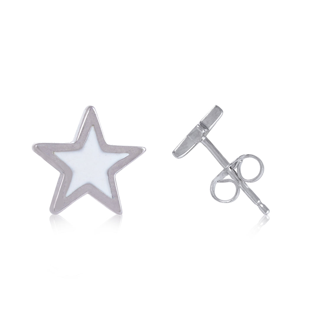 925 Sterling Silver Rhodium Plated Tiny Twinkle Stud For Kids