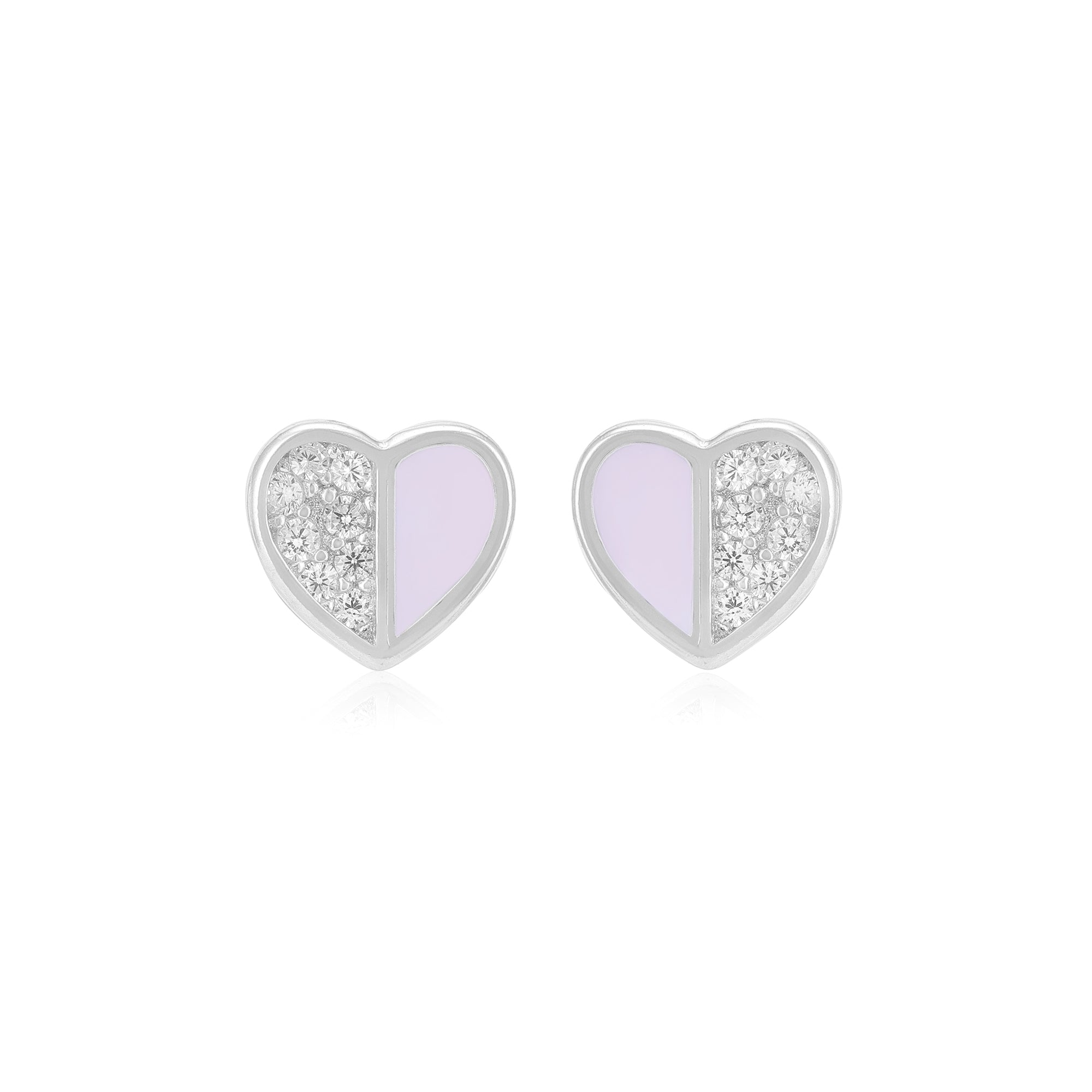 925 Sterling Silver Split Heart Earrings For Women