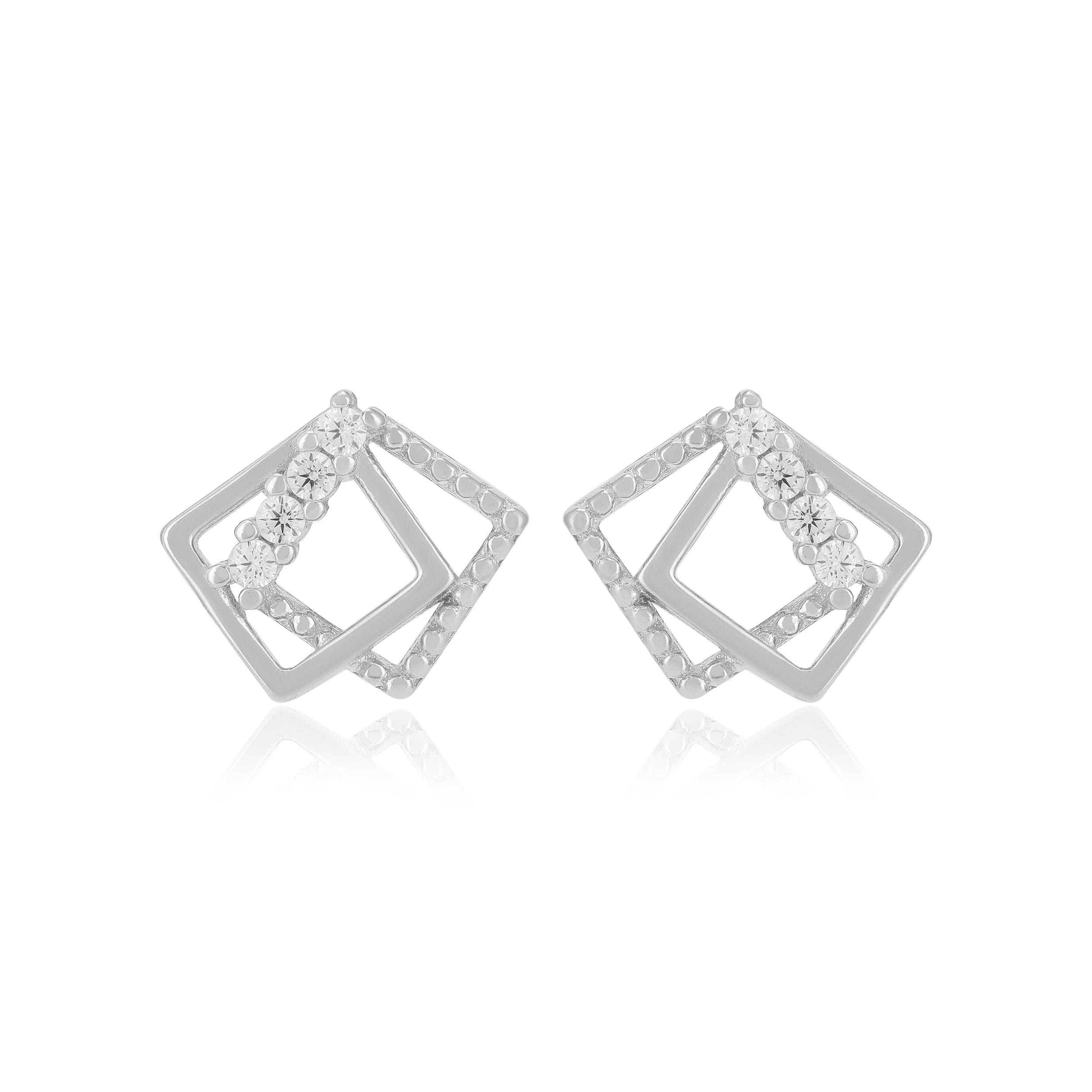 925 Sterling Silver Twisted Angle Earrings For Women