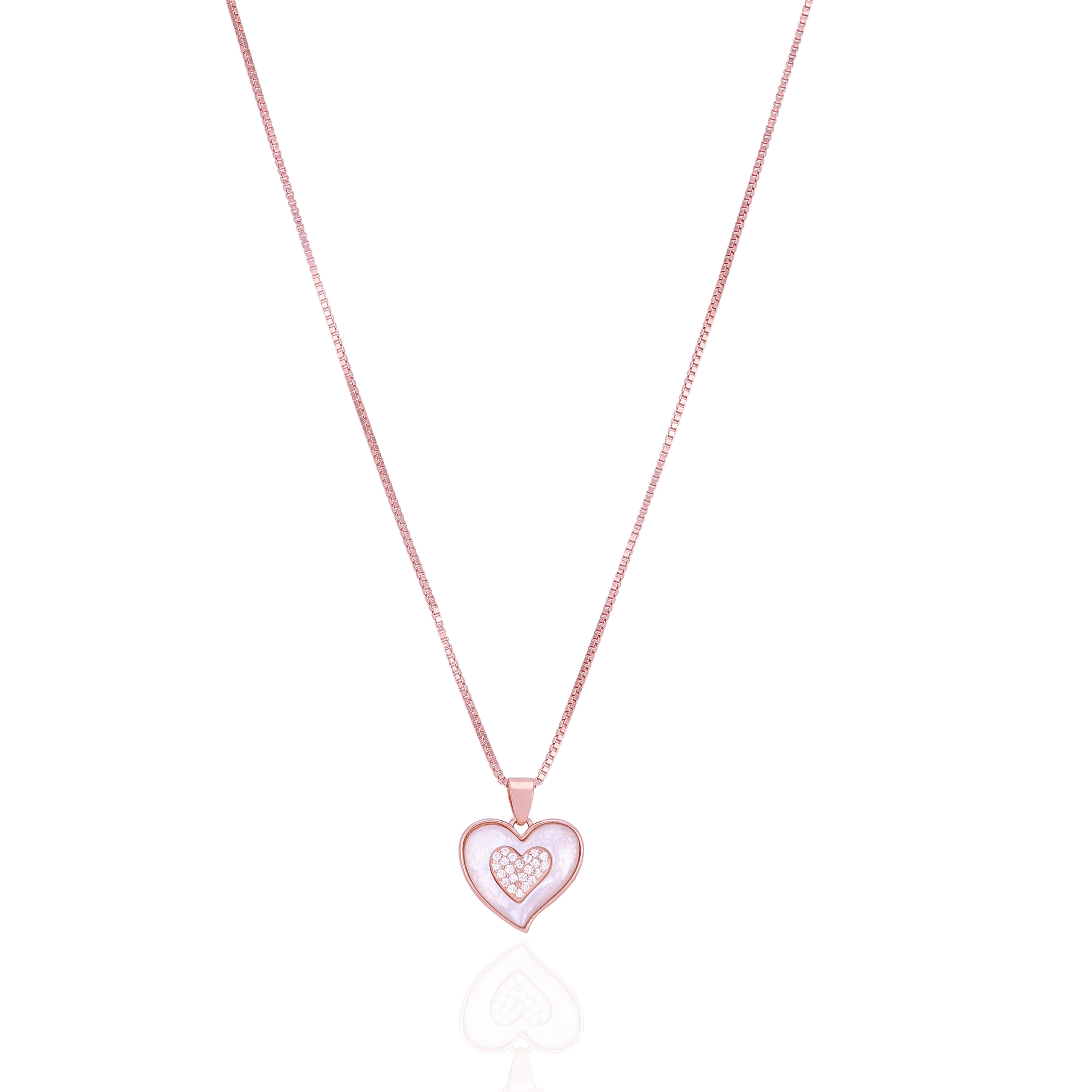 925 Sterling Silver Romantic Rose Heart Pendant for Women