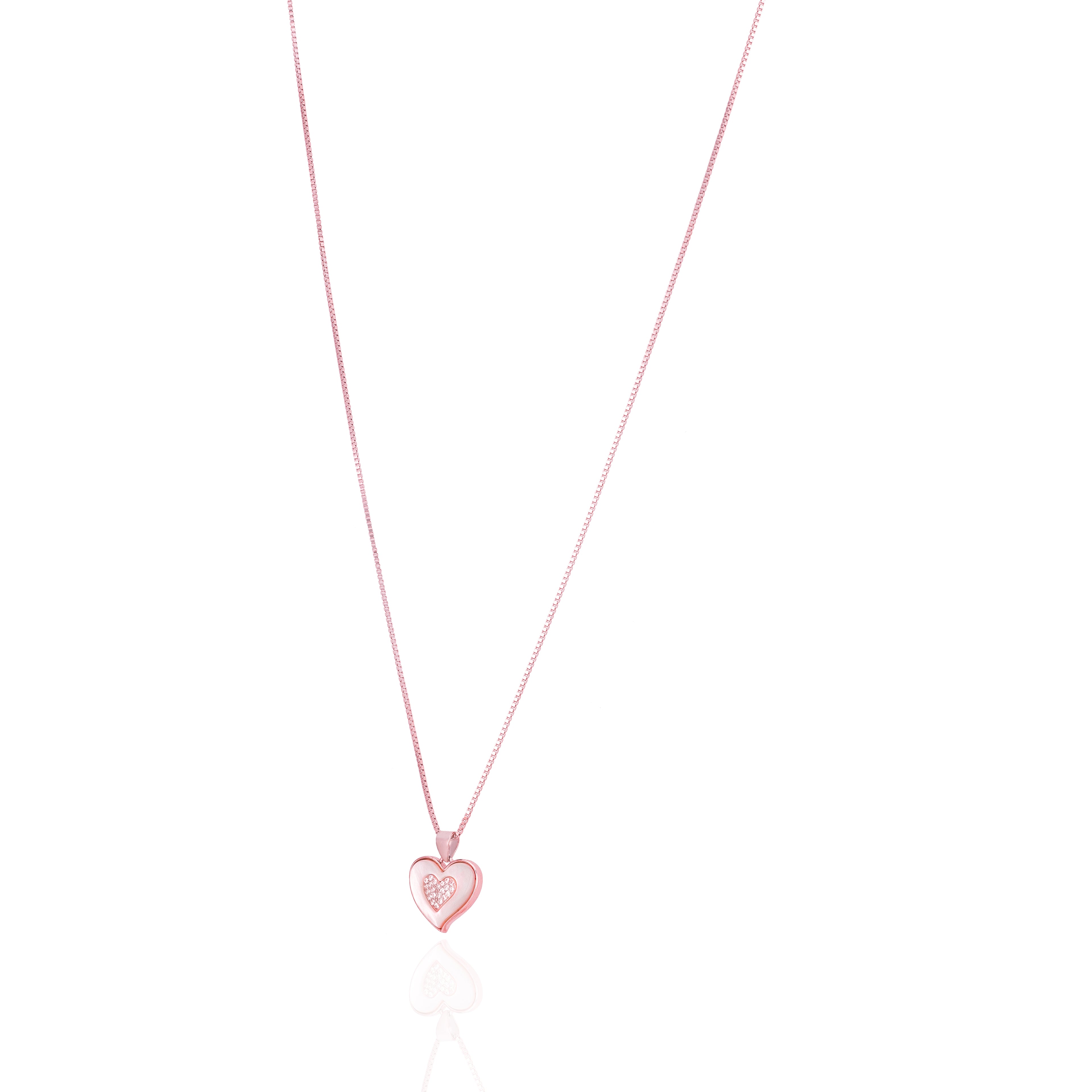 925 Sterling Silver Romantic Rose Heart Pendant for Women