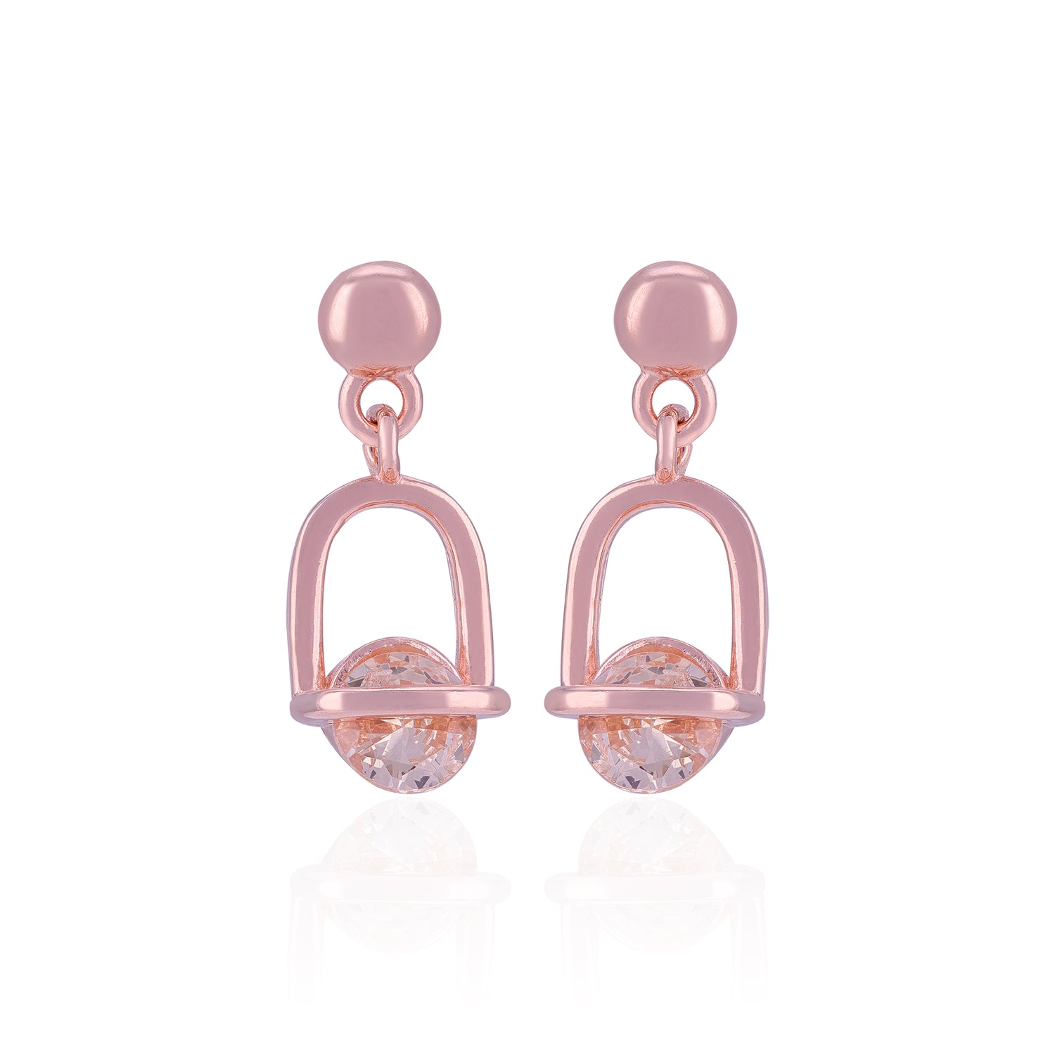 Rose gold earrings with crystal elements