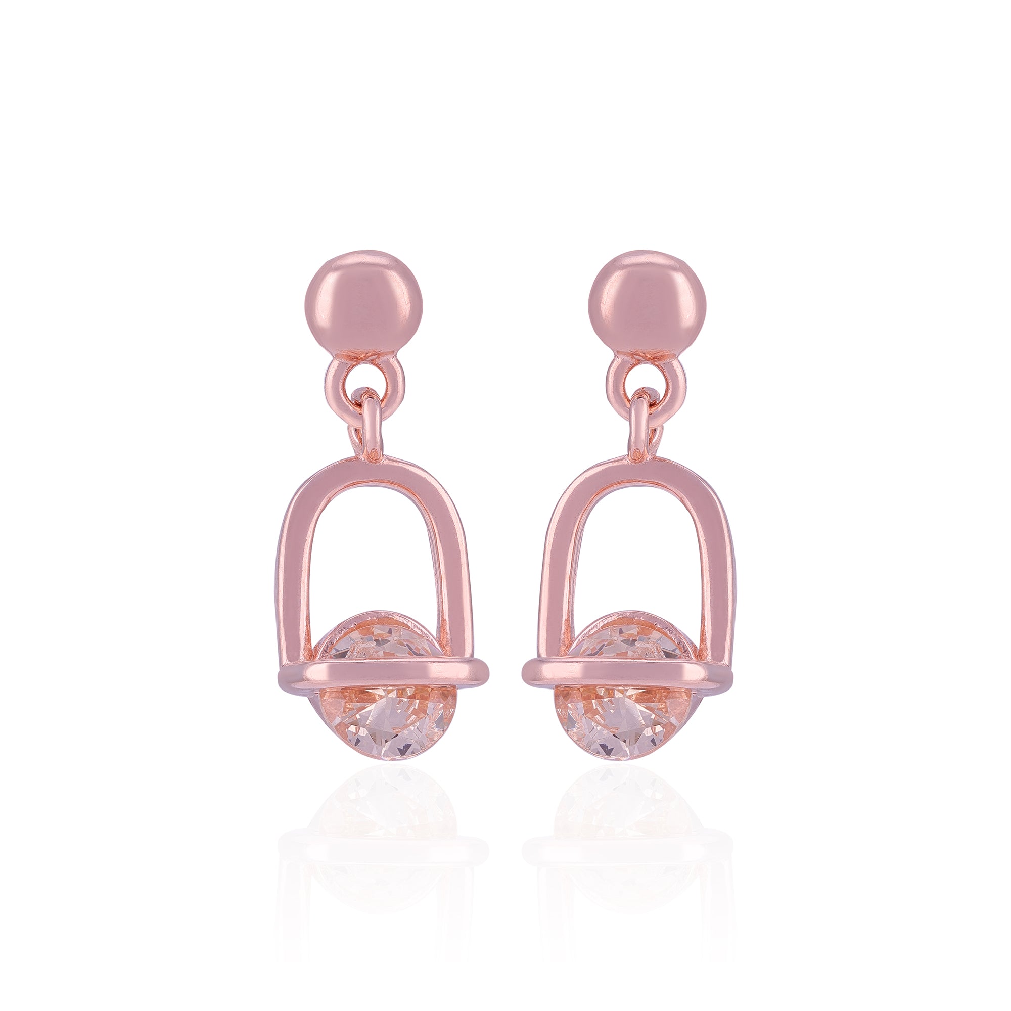 Rose gold earrings with crystal elements