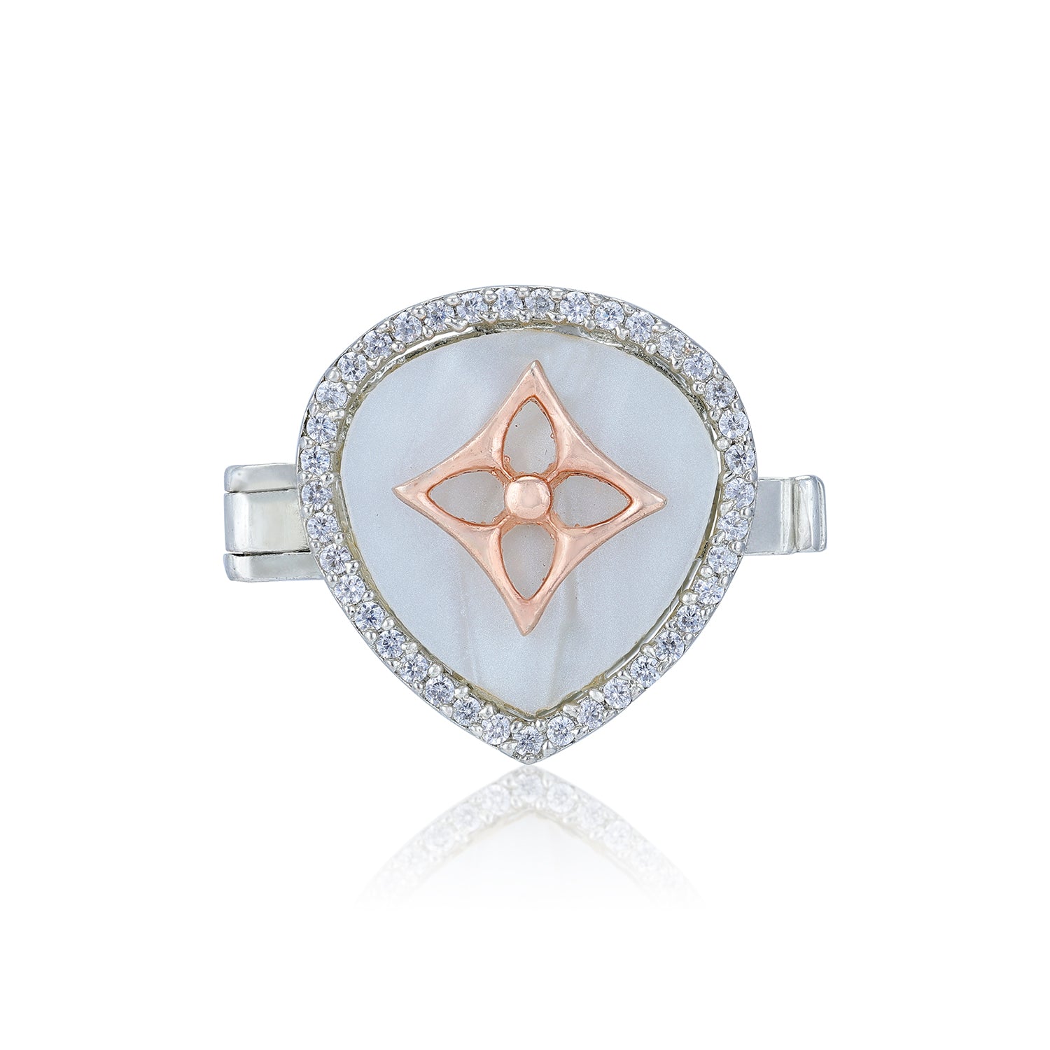 925 Sterling Silver Rose Glow Dainty Halo Dual tone Coat pin for Men