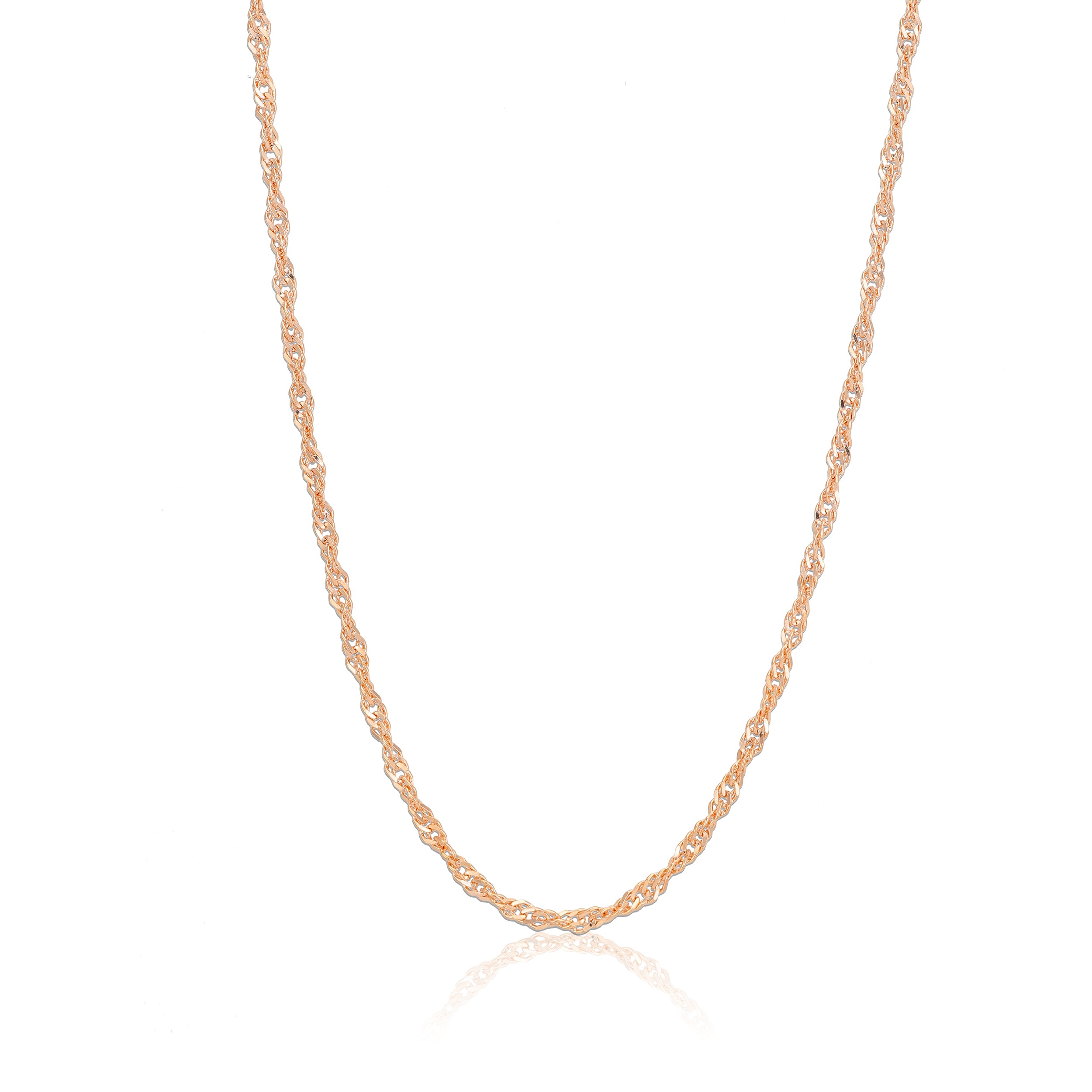 925 Sterling Silver Rose Gold Luxe Intertwine Chain for Men