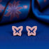 925 Sterling Silver Rose Gold Petite Butterfly Earrings for Women