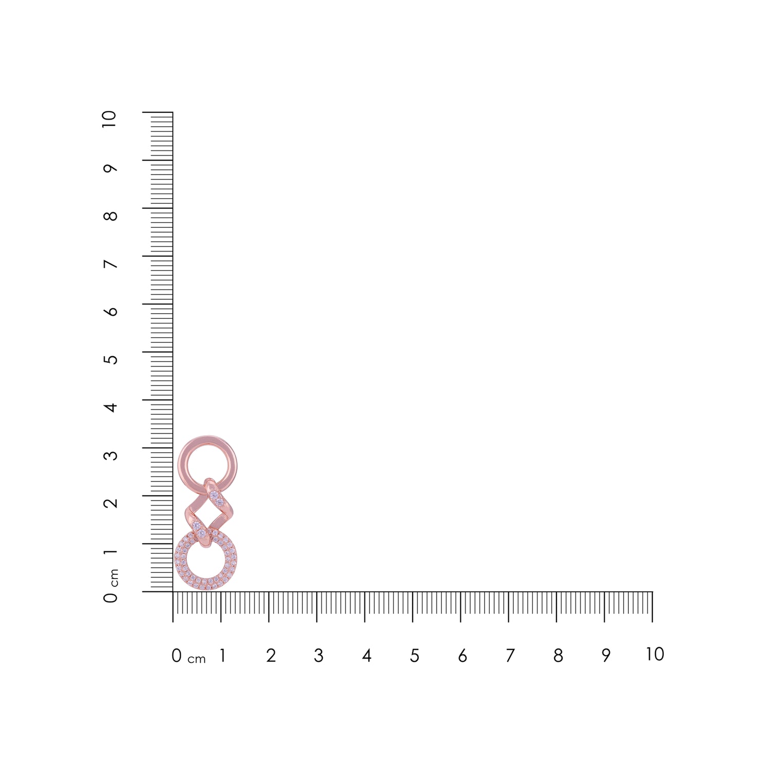 925 Sterling Silver Rose Gold Plated Dual Circle Earring for Women