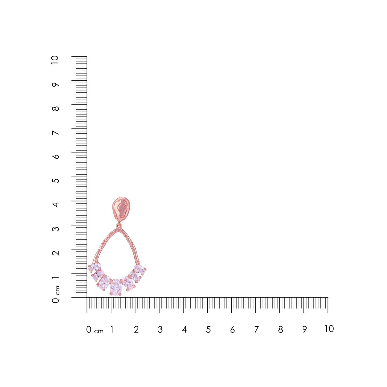 925 Sterling Silver Rose Gold Plated Teardrop Crystal Cluster Earring for Women