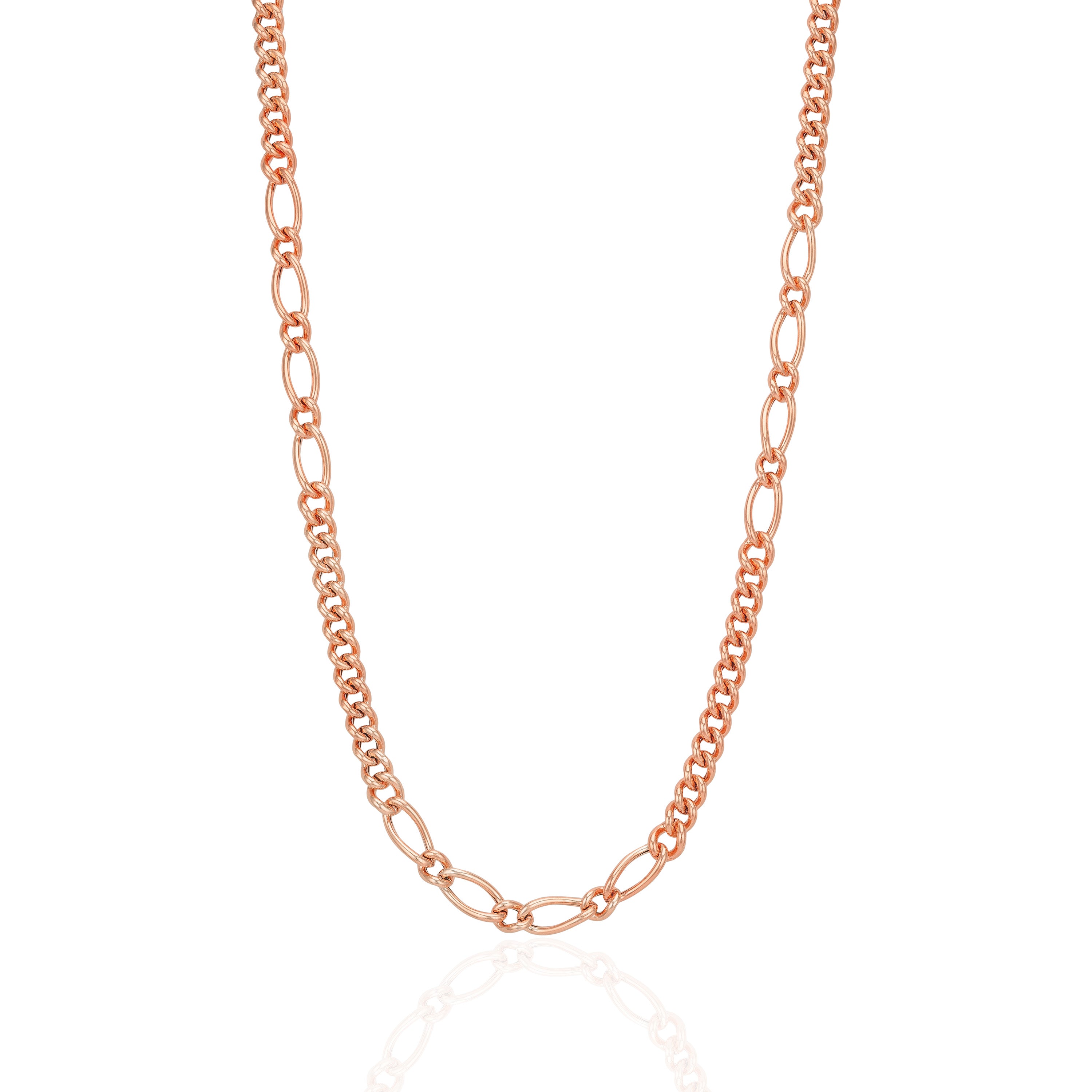925 Sterling Silver Rose Gold Plated Twist Link Chain for Men