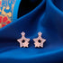 925 Sterling Silver Rose Gold Twin Star Sparkle Earrings for Women