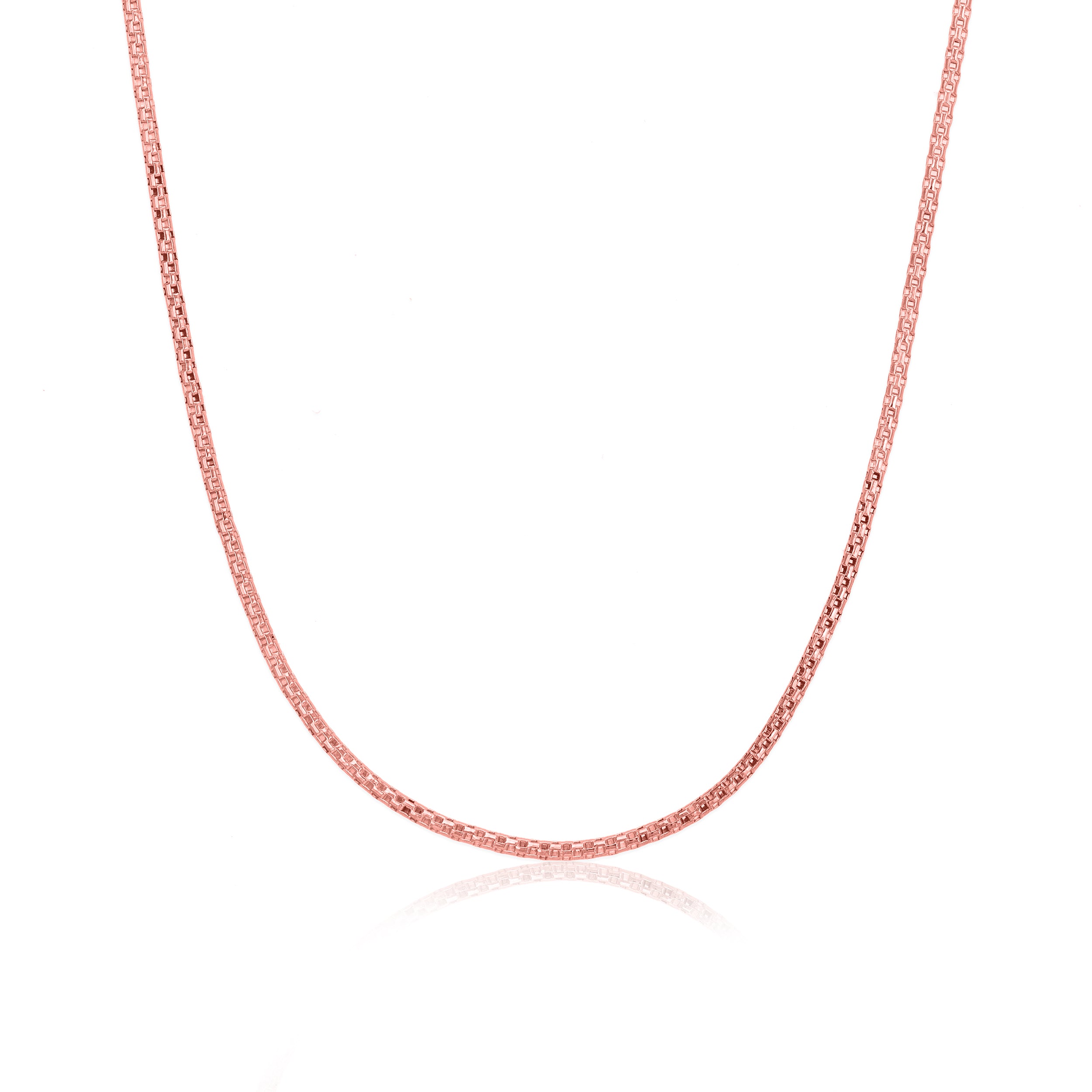 925 Sterling Silver Rose Gold Urban Grid Element Chain for Men