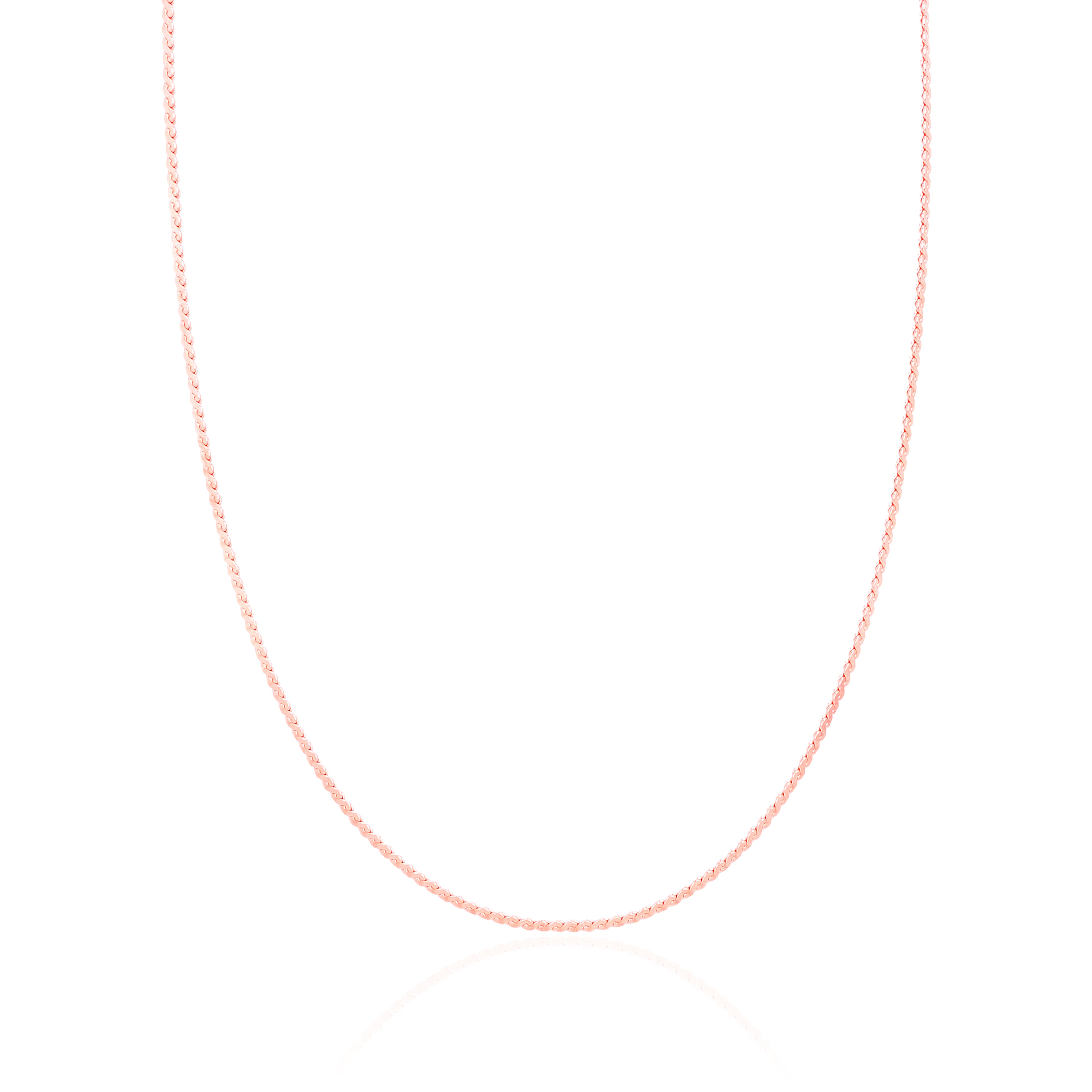 925 Sterling Silver Sculpted Rope Rose Gold Plated Chain for Women