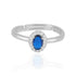 925 Sterling Silver September Month Oval Blue Sapphire Birthstone Ring For Women