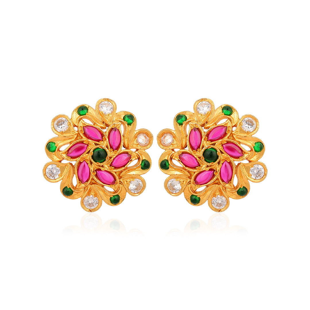925 Sterling Silver Serene Floral Stud