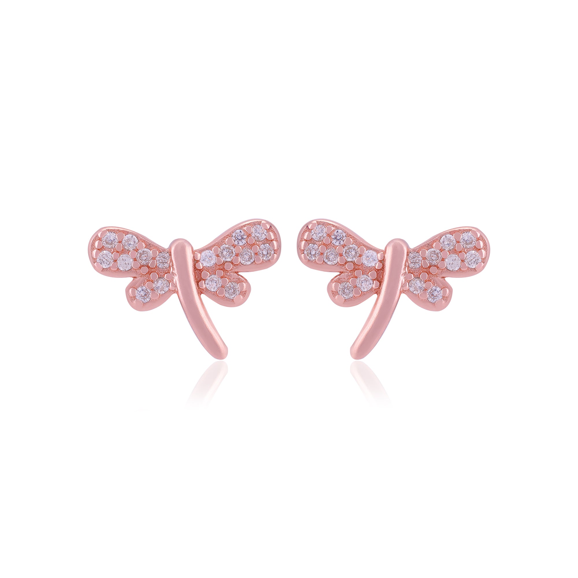 925 Sterling Silver Shimmering Dragon Fly Earrings For Women