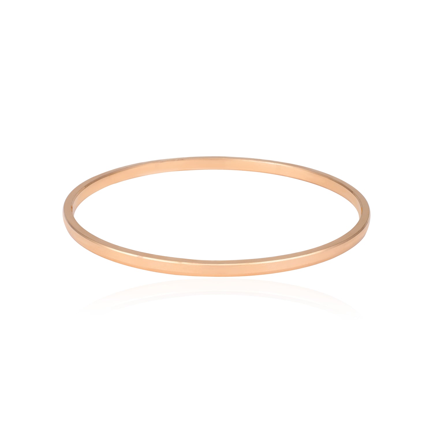925 Sterling Silver Sleek Minimalist Rose Gold Plated Classic Kada for Men