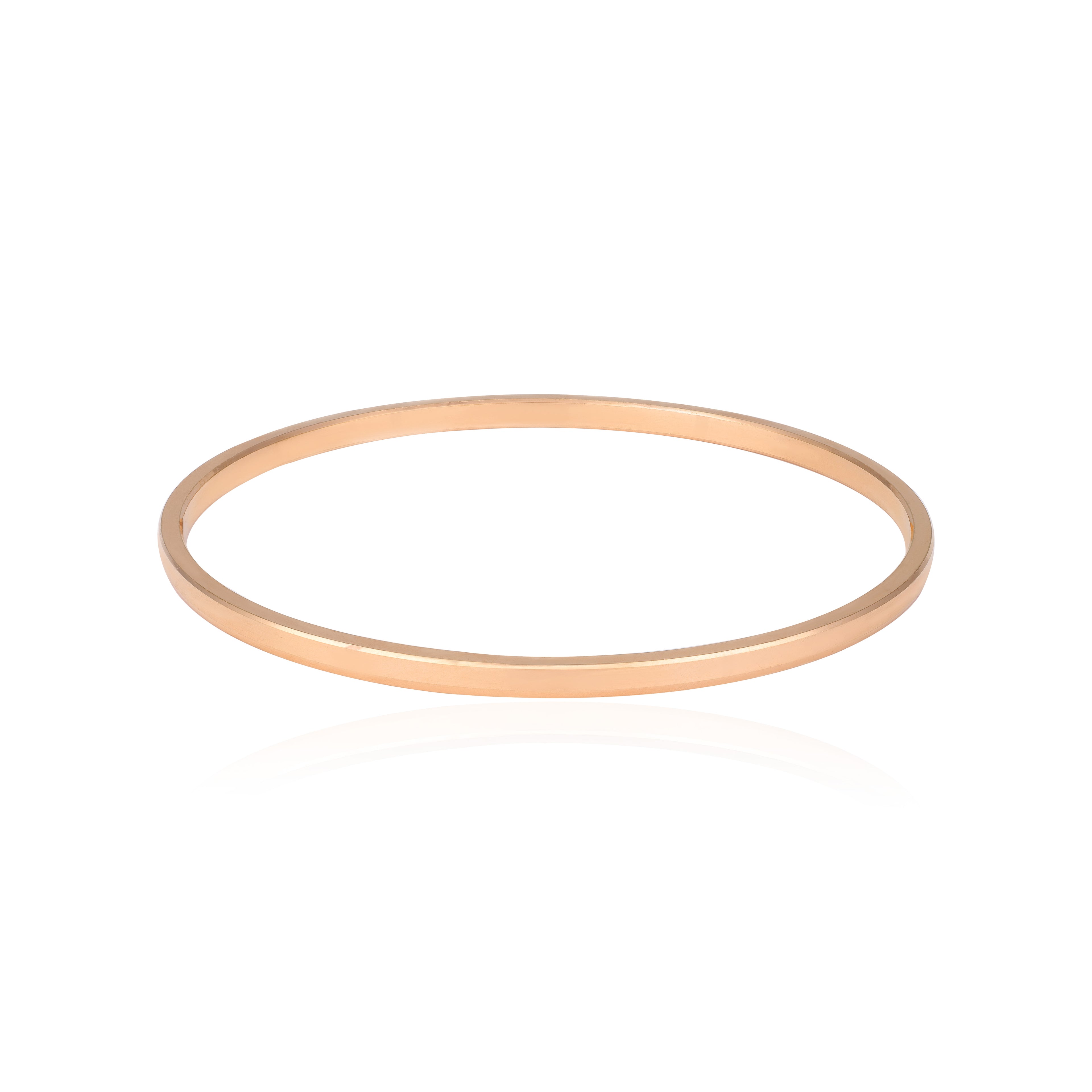 925 Sterling Silver Sleek Minimalist Rose Gold Plated Classic Kada for Men