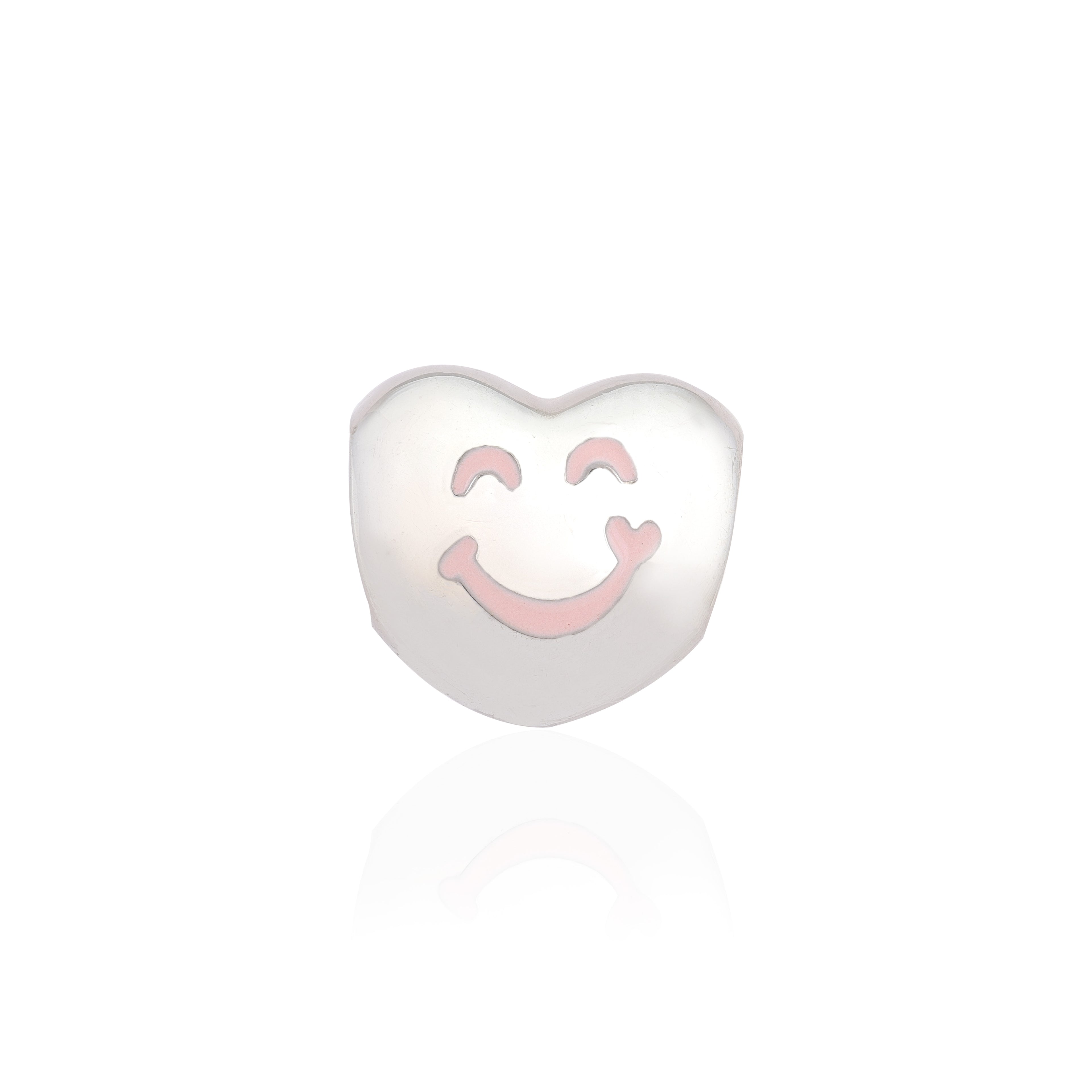 925 Sterling Silver Smiley Soul Heart Charm Pendant for Women