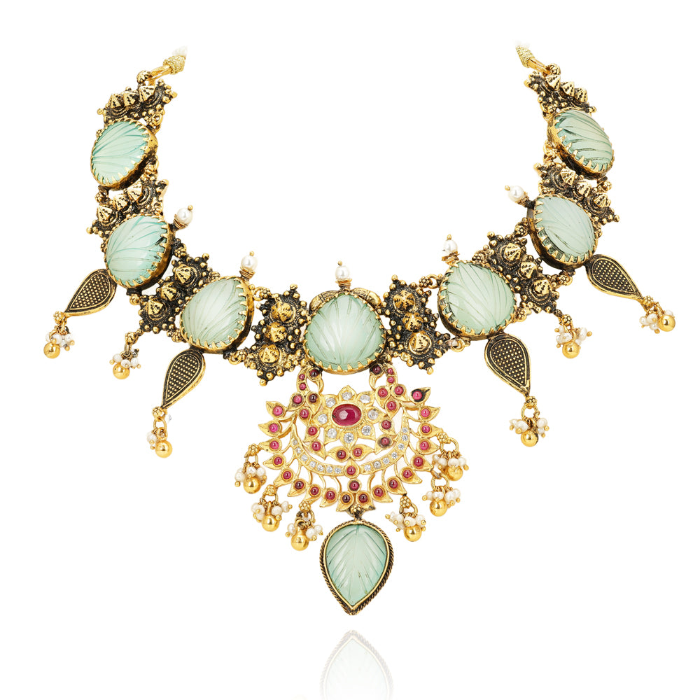 925 Sterling Silver Soft Sapphire Gold Plated Necklace