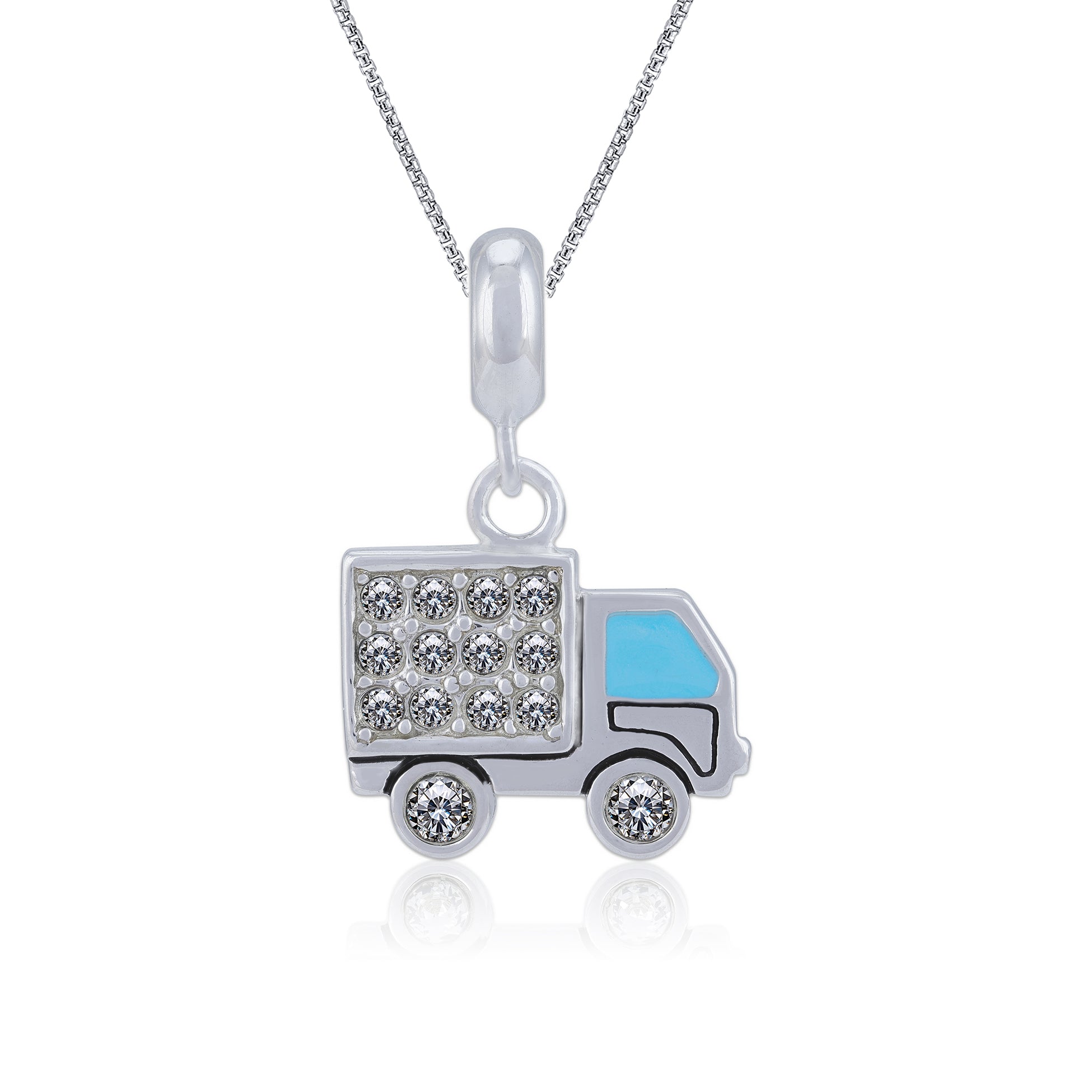 925 Sterling Silver Sparkle Hauler Charm Pendant for Women