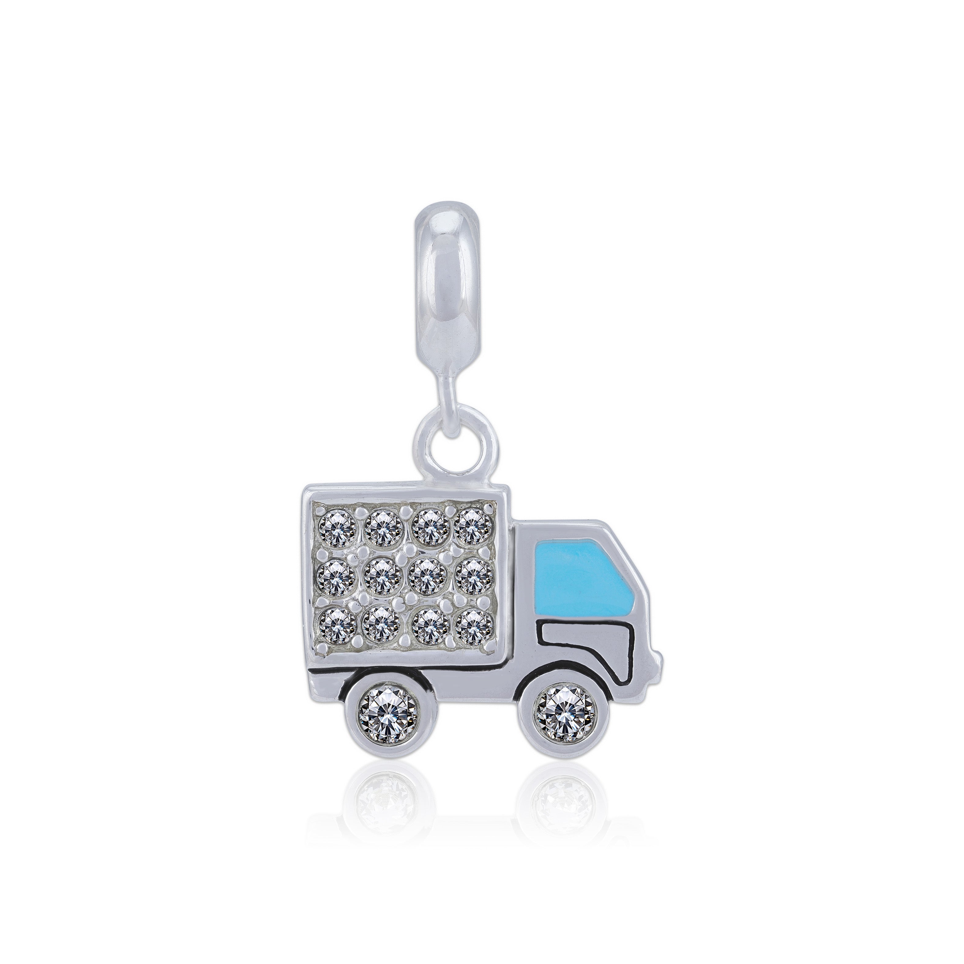 925 Sterling Silver Sparkle Hauler Charm Pendant for Women