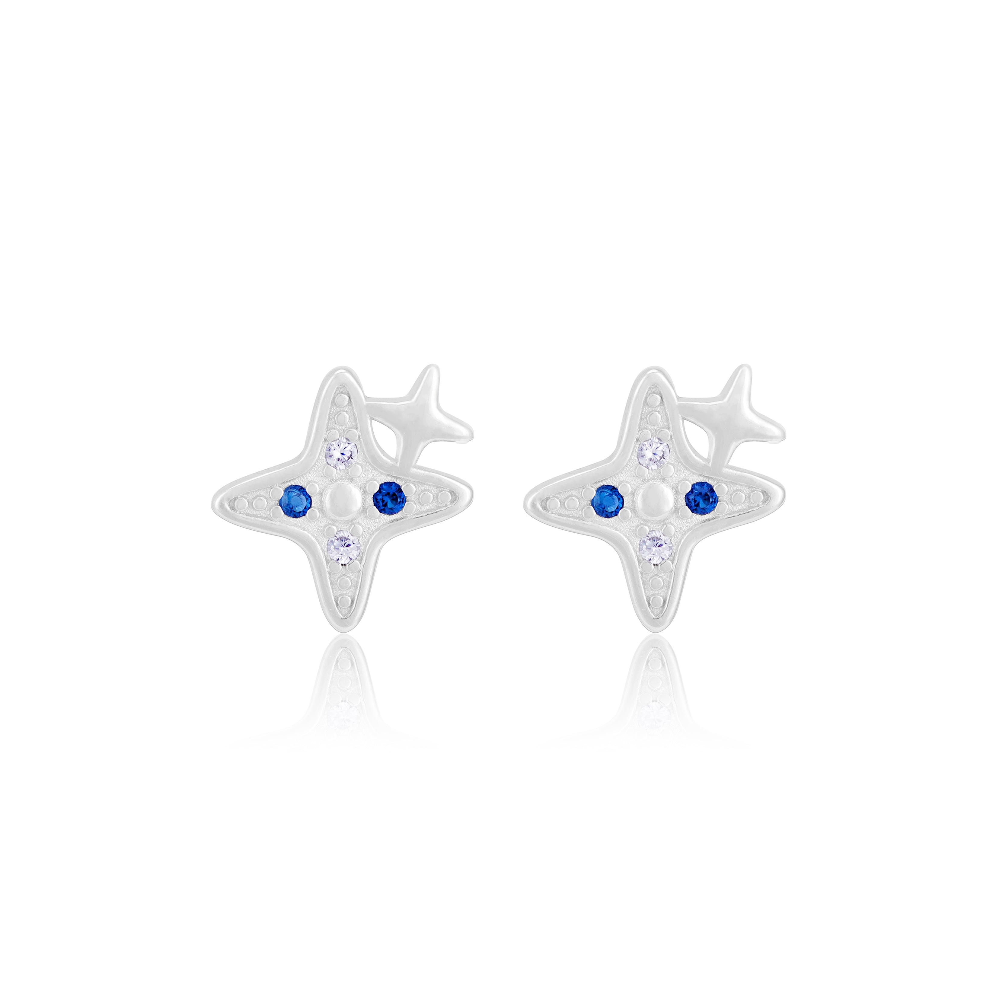 925 Sterling Silver Stellar Trail Shooting Star Stud for Women